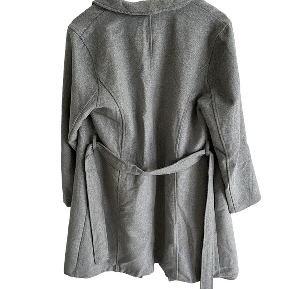 Harve Benard Grey Trench Coat with Tie Wrap Size Women's Medium - Picture 3 of 4